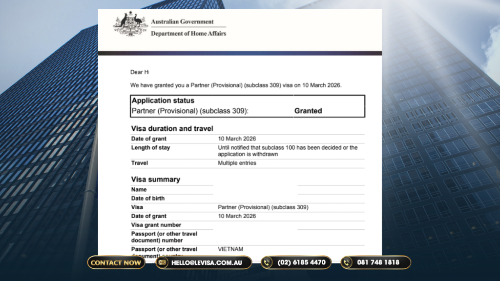 Partner Visa Australia application is showing clear